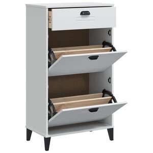 vidaXL Schoenenkast VIKEN bewerkt hout wit