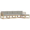 vidaXL Buiten bankenset 4 st Wit en Lichtgrijs Polyester