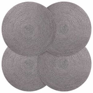 vidaXL Jute placematten 4 st Grijs 100% Tossa Jute