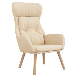 vidaXL Relaxstoel stof cr&egrave;mekleurig
