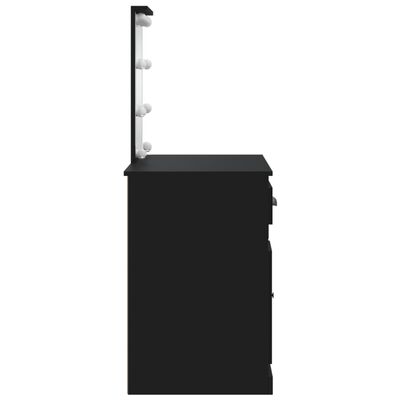 vidaXL Kaptafel met LED-verlichting 90x42x132,5 cm zwart