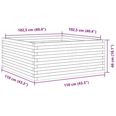 vidaXL Plantenbak 110x110x46 cm geïmpregneerd grenenhout