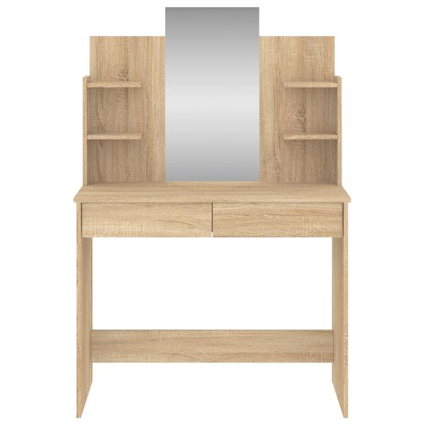 vidaXL Kaptafel met spiegel 96x39x142 cm sonoma eikenkleurig