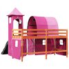 vidaXL Kinderhoogslaper met toren 80x200 cm massief grenenhout roze
