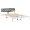 vidaXL Bedframe Wit en lichtgrijs 140 x 190 cm Massief grenenhout