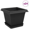 vidaXL Plantenpotten 24 pcs Zwart 20 x 20 x 16 cm Kunststof