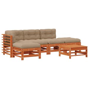 vidaXL Tuin loungeset 6 st Wasbruin Massief grenenhout