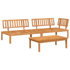 vidaXL 3-delige Loungeset pallet massief acaciahout