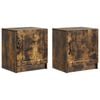 vidaXL Nachtkastje 2 pcs Gerookt eiken 43 x 34,5 x 47 cm Bewerkt hout
