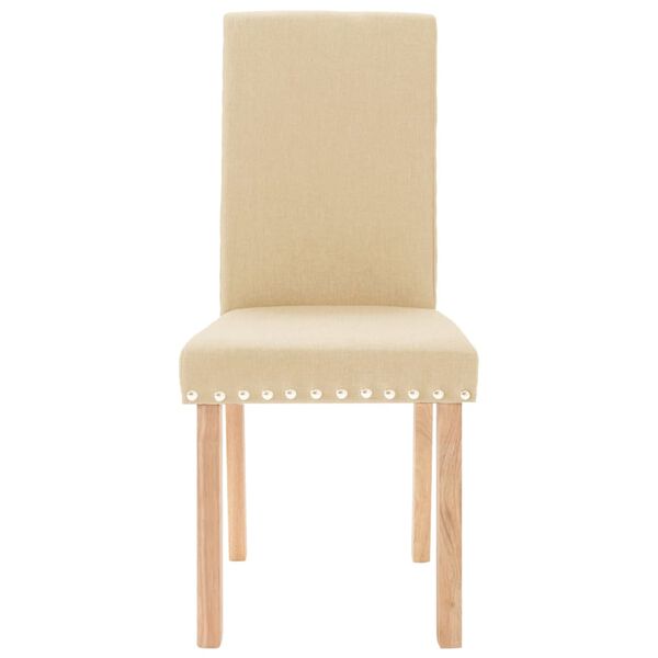 vidaXL Eetkamerstoelen 6 st stof cr&egrave;mekleurig