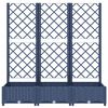vidaXL Plantenbak met latwerk 120x40x121,5 cm polypropeen blauwgrijs