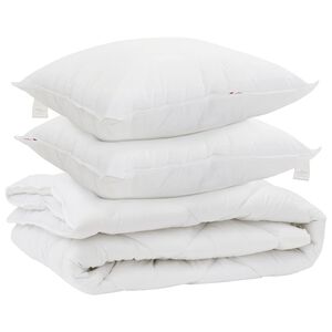 vidaXL All-season dekbed met kussen 3 pcs Wit Microvezel