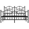 vidaXL Bedframe met hoofd- en voeteneinde metaal zwart 150x200 cm