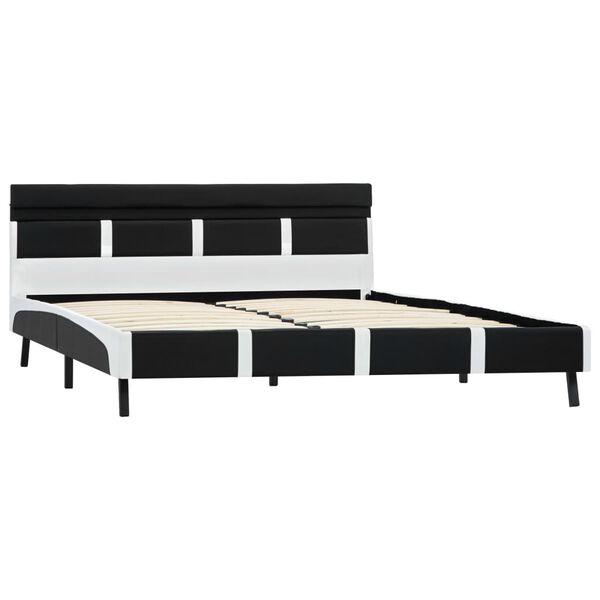 vidaXL Bedframe met LED kunstleer zwart 140x200 cm