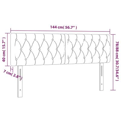 vidaXL Hoofdbord LED 144x7x78/88 cm stof donkerbruin