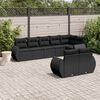 vidaXL 8-delige Loungeset met kussens poly rattan zwart