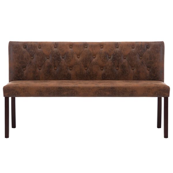 vidaXL Bankje 148,5 cm kunstsu&egrave;de bruin