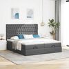 vidaXL Ottoman bed met matrassen 180x200cm stof donkergrijs