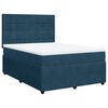 vidaXL Boxspring met matras fluweel donkerblauw 160x200 cm