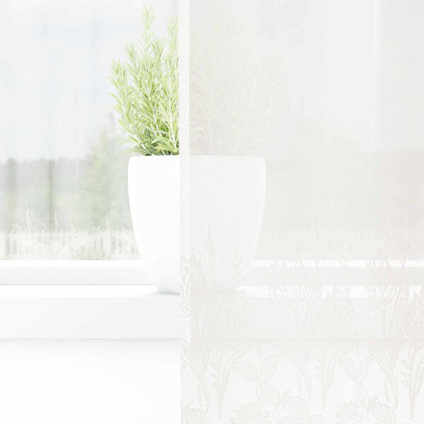 vidaXL Kantgordijn met gordijnen Bloemen Wit 160 x 300 cm Polyester