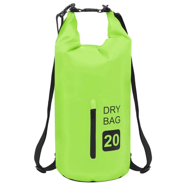 vidaXL Drybag met rits 20 L PVC groen