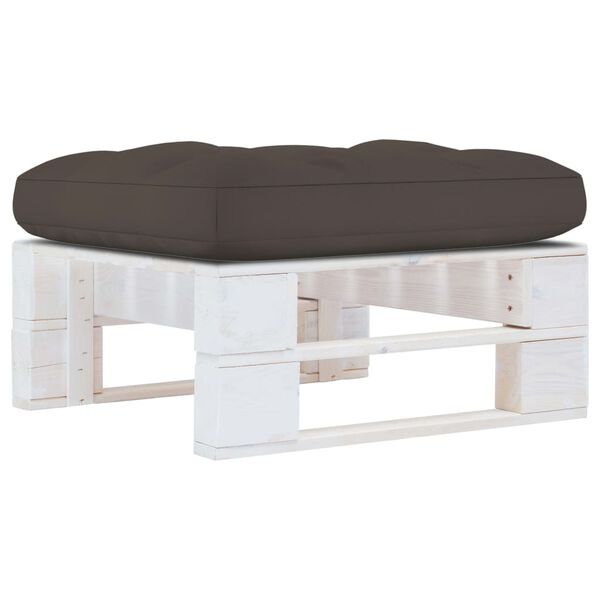 vidaXL Tuinhocker pallet ge&iuml;mpregneerd grenenhout wit