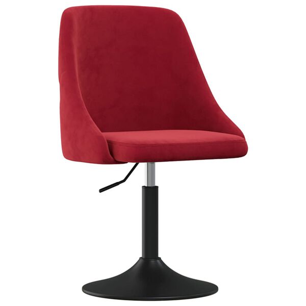 vidaXL Eetkamerstoel fluweel wijnrood