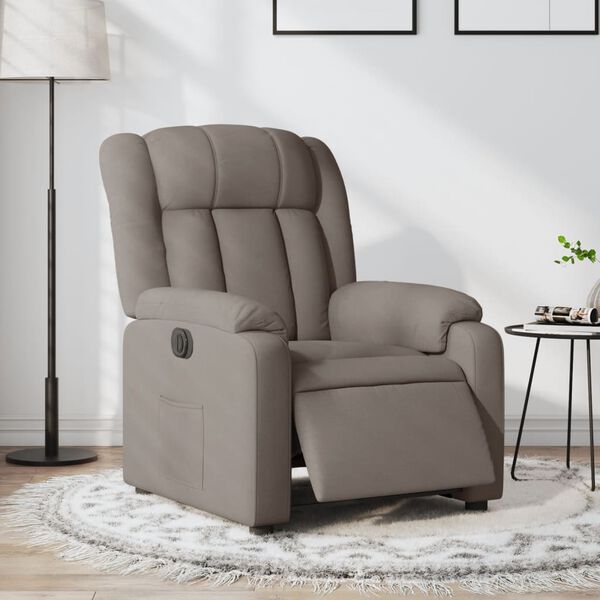 vidaXL Fauteuil verstelbaar elektrisch stof taupe