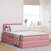 vidaXL Opbergbed met LED met matras met LED Roze 120 x 200 cm Fluweel