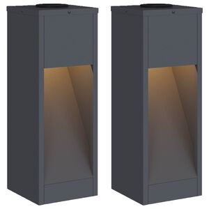 vidaXL Zonne LED Padverlichting 2 st Warmwit 18 x 18 x 50 cm