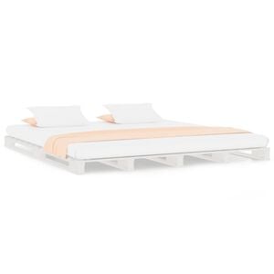 vidaXL Palletbed massief hout wit 180x200 cm