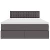 vidaXL Opslag bed met matras met matras Grijs 140 x 190 cm Nep Leer