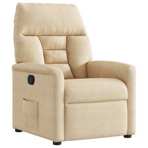 vidaXL Fauteuil verstelbaar microvezelstof cr&egrave;mekleurig
