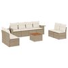vidaXL 9-delige Loungeset met kussens poly rattan beige