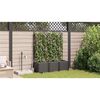 vidaXL Tuin Bloempot 3 pcs Zwart Staal