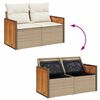 vidaXL Tuinbankenset met kussen 12 pcs Beige en Cr&egrave;me poly rattan