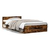 vidaXL Bedframe met lade bewerkt hout gerookt eikenkleurig 90x200 cm