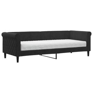 vidaXL Slaapbank met matras 80x200 cm fluweel zwart