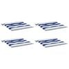 vidaXL Tuinstoelkussens 4 st gestreept 50x50x4 cm stof wit en blauw