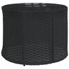 vidaXL 3-delige Loungeset halfrond poly rattan zwart