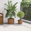vidaXL Bloempot Mand met opslag 2 pcs Bruin Kubu Rattan