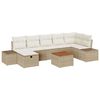 vidaXL Tuinbankenset met kussen met opslag 8 pcs Beige poly rattan