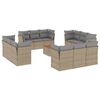 vidaXL 13-delige Loungeset met kussens poly rattan beige