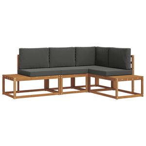 vidaXL 4 st Buiten bankenset Massief Acaciahout en Polyester