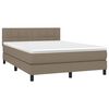 vidaXL Boxspring met matras stof taupe 140x200 cm