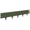 vidaXL Gazonrand 10 pcs 100 x 20 cm Staal Olijfgroen