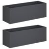 vidaXL Plantenbak 2 st Antraciet 60 x 20 x 20 cm Koudgewalst staal