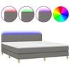 vidaXL Boxspring met matras en LED stof donkergrijs 160x200 cm