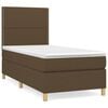 vidaXL Boxspring met matras stof donkerbruin 90x190 cm