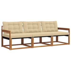vidaXL Buiten bankenset 3 st Natuurlijk en Beige
